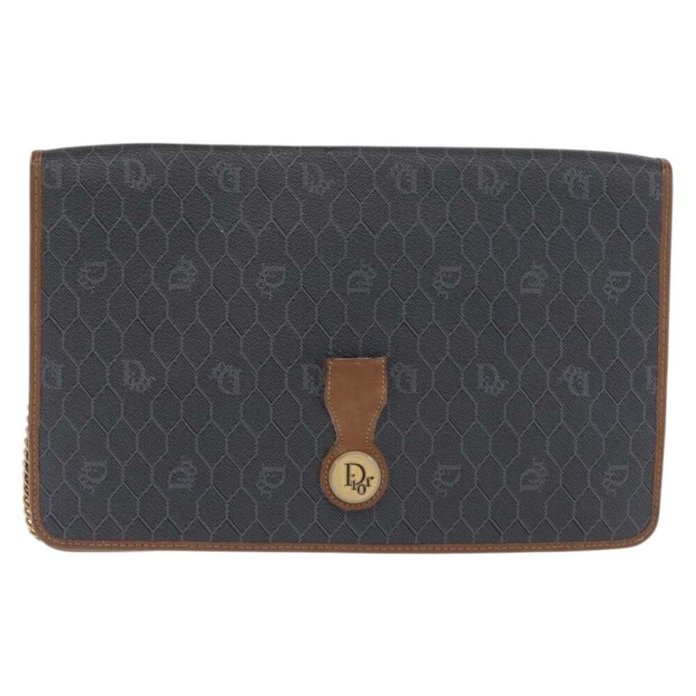 Dior Honeycomb Canvas Chain Shoulder Bag Black